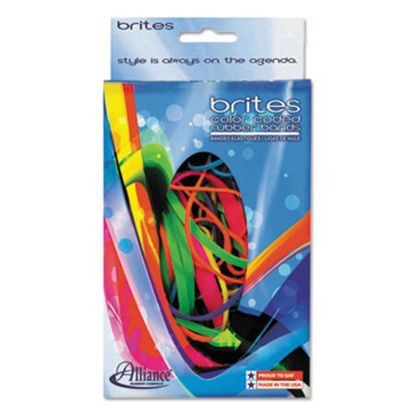 Picture of Brites Pic-Pac Rubber Bands, Size 54 (Assorted), 0.04" Gauge, Assorted Colors, 1.5 oz BoxALL-07706