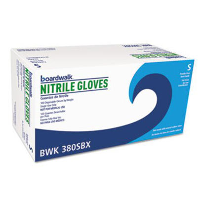 Picture of Disposable General-Purpose Nitrile Gloves, Small, Blue, 4 mil, 1000/CartonBWK-380SCT
