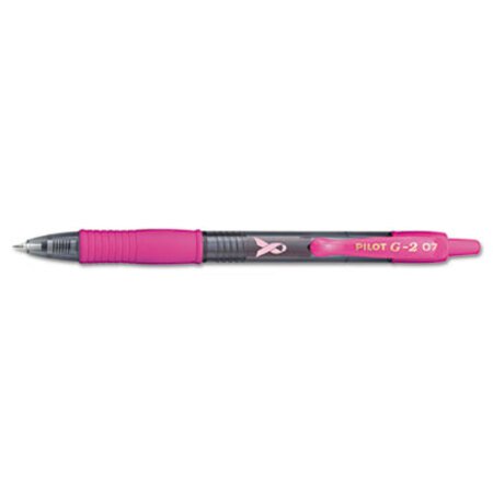 Picture of G2 Premium Breast Cancer Awareness Gel Pen, Retractable, Fine 0.7 mm, Black Ink, Translucent Pink Barrel, DozenPIL-31332