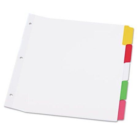 Picture of Deluxe Write-On/Erasable Tab Index, 5-Tab, 11 x 8.5, White, 1 SetUNV-20816