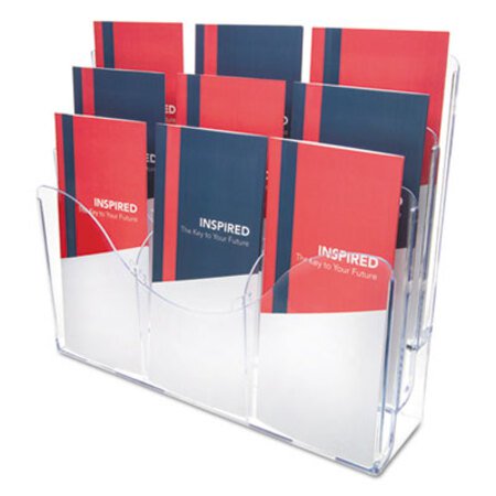 Picture of 3-Tier Document Organizer w/6 Removable Dividers, 14w x 3.5d x 11.5h, ClearDEF-47631