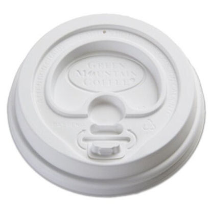Picture of Plastic Lids for Paper Hot Cups, Gourmet Domed, Fits 10 oz to 16 oz, White, 500/CartonGMT-93783
