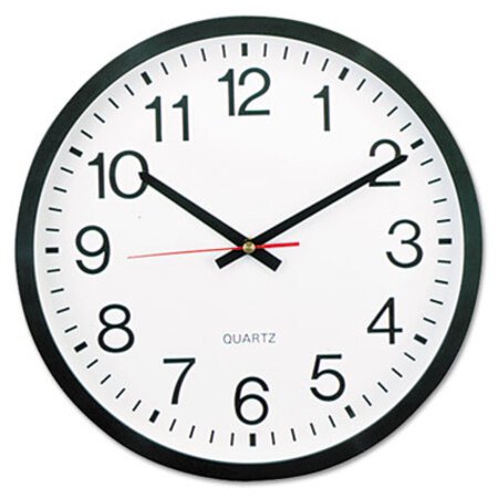 Picture of Classic Round Wall Clock, 12.63" Overall Diameter, Black Case, 1 AA (sold separately)UNV-10431