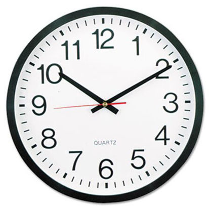 Picture of Classic Round Wall Clock, 12.63" Overall Diameter, Black Case, 1 AA (sold separately)UNV-10431