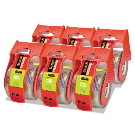 Picture of Sure Start Packaging Tape with Dispenser, 1.5" Core, 1.88" x 22.2 yds, Clear, 6/PackMMM-1456