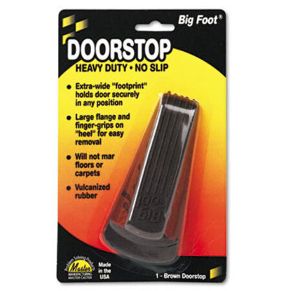 Picture of Big Foot Doorstop, No Slip Rubber Wedge, 2.25w x 4.75d x 1.25h, BrownMAS-00920