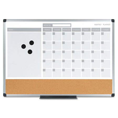 Picture of 3-in-1 Calendar Planner Dry Erase Board, 24 x 18, Aluminum FrameBVC-MB3507186