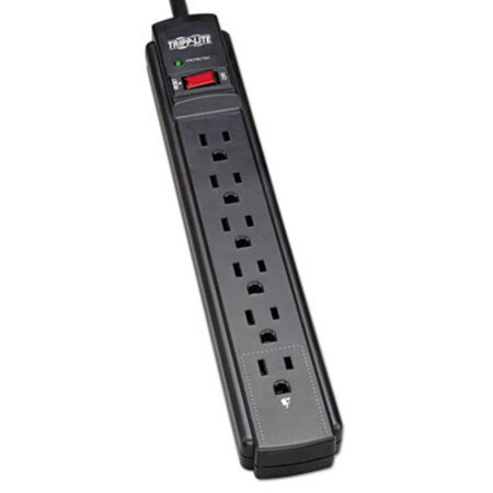 Picture of Protect It! Surge Protector, 6 Outlets, 6 ft Cord, 790 Joules, BlackTRP-TLP606B