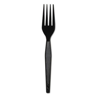 Picture of Plastic Cutlery, Heavyweight Forks, Black, 1,000/CartonDXE-FH517