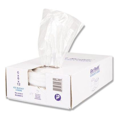 Picture of Ice Bucket Liner Bags, 3 qt, 0.5 mil, 6" x 12", Clear, 1,000/CartonIBS-BL060612