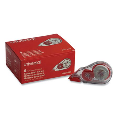 Picture of Correction Tape Dispenser, Non-Refillable, 1/5" x 315", 6/PackUNV-75606