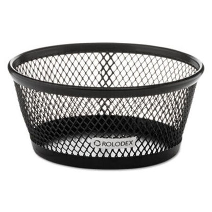 Picture of Jumbo Nestable Paper Clip Dish, Wire Mesh, 4 3/8" Diameter x 2" , BlackROL-62562