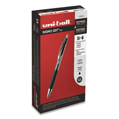 Picture of 207 Signo Gel Ultra Micro Gel Pen, Retractable, Extra-Fine 0.38 mm, Black Ink, Smoke BarrelUBC-1790922