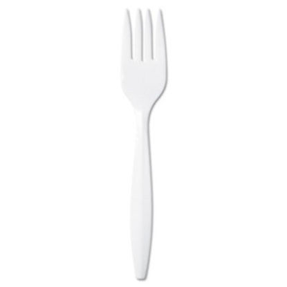 Picture of Plastic Cutlery, Mediumweight Forks, White, 1,000/CartonDXE-PFM21