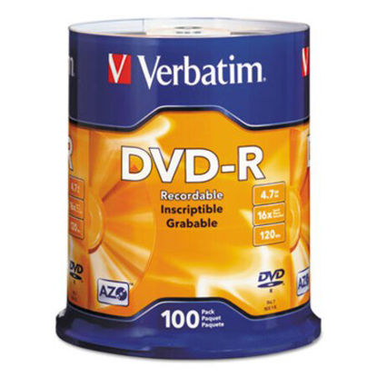 Picture of DVD-R Discs, 4.7GB, 16x, Spindle, Silver, 100/PackVER-95102