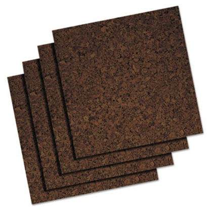 Picture of Cork Panel Bulletin Board, Brown, 12 x 12, 4 Panels/PackQRT-101
