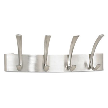 Picture of Metal Coat Rack, Steel, Wall Rack, Four Hooks, 14.25w x 4.5d x 5.25h, Brushed NickelSAF-4205SL