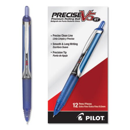 Picture of Precise V5RT Roller Ball Pen, Retractable, Extra-Fine 0.5 mm, Blue Ink, Blue BarrelPIL-26063