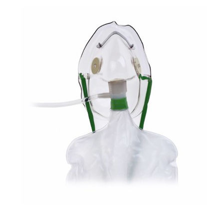Picture of NonRebreather Oxygen Mask Elongated Style Adult One Size Fits Most Adjustable Head Strap / Nose Clip1060