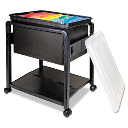 Picture of Folding Mobile File Cart, 14.5w x 18.5d x 21.75h, Clear/BlackAVT-55758