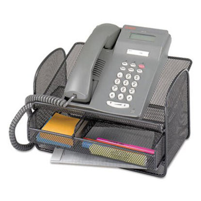 Picture of Onyx Angled Mesh Steel Telephone Stand, 11 3/4 x 9 1/4 x 7, BlackSAF-2160BL