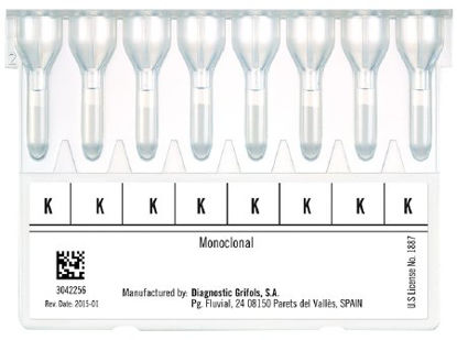 Picture of Column Card DGgel® 8 Anti-K (x8) Blood Grouping Test K Antigen Determination For Reagent Red Blood Cells 0.8%, Antisera for DG Gel Cards, and DG Gel Instruments 400 Tests210119