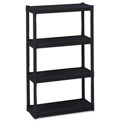 Picture of Rough n Ready Open Storage System, Four-Shelf, Injection-Molded Polypropylene, 32 x 13 x 54, BlackICE-20841