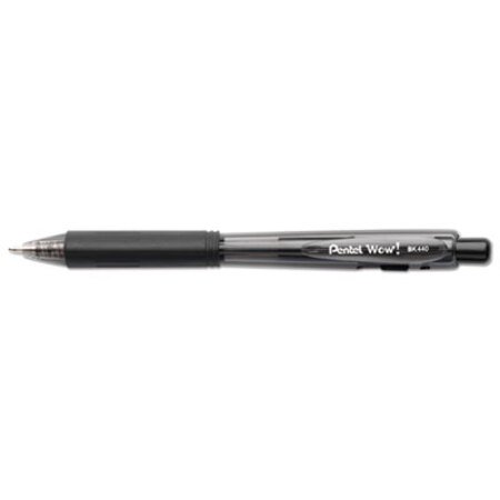 Picture of WOW! Ballpoint Pen, Retractable, Medium 1 mm, Black Ink, Black Barrel, DozenPEN-BK440A