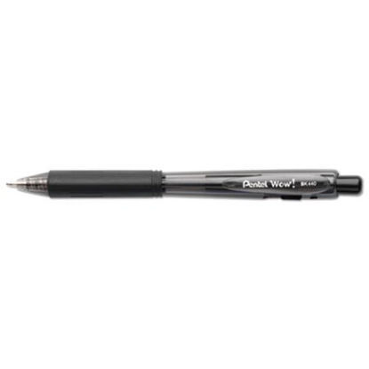 Picture of WOW! Ballpoint Pen, Retractable, Medium 1 mm, Black Ink, Black Barrel, DozenPEN-BK440A