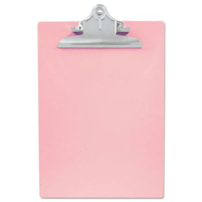 Picture of Recycled Plastic Clipboard with Ruler Edge, 1" Clip Cap, 8.5 x 11 Sheets, PinkSAU-21800