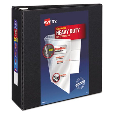 Picture of Heavy-Duty View Binder with DuraHinge and Locking One Touch EZD Rings, 3 Rings, 4" Capacity, 11 x 8.5, BlackAVE-79604