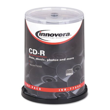 Picture of CD-R Discs, 700MB/80min, 52x, Spindle, Silver, 100/PackIVR-77990