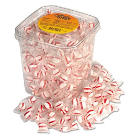 Picture of Candy Tubs, Peppermint Puffs, Individually Wrapped, 44 oz Resealable Plastic TubOFX-00042