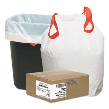 Picture of Heavy-Duty Trash Bags, 13 gal, 0.9 mil, 24.5" x 27.38", White, 200/BoxWBI-1DK200