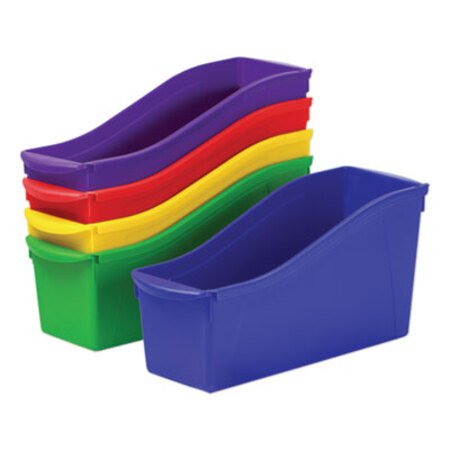 Picture of Interlocking Book Bins, 4.75" x 12.63" x 7", Assorted Colors, 5/PackSTX-70105U06C