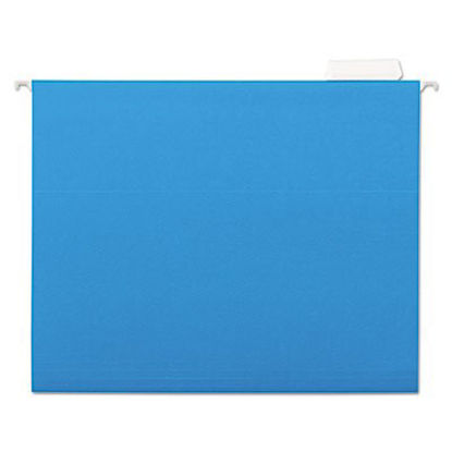 Picture of Deluxe Bright Color Hanging File Folders, Letter Size, 1/5-Cut Tab, Blue, 25/BoxUNV-14116