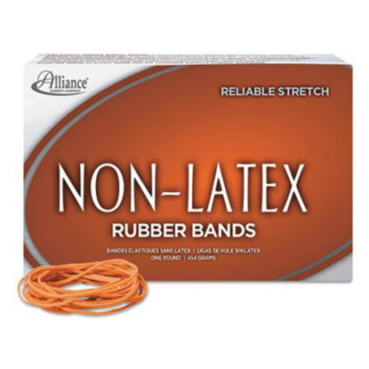 Picture of Non-Latex Rubber Bands, Size 19, 0.04" Gauge, Orange, 1 lb Box, 1,440/BoxALL-37196