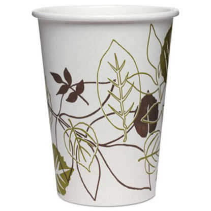Picture of Pathways Paper Hot Cups, 8 oz, White/Green, 50/PackDXE-2338PATHPK
