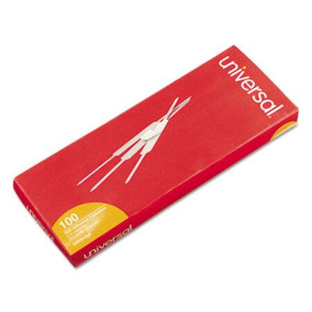 Picture of Self-Adhesive Paper Fasteners, 2" Capacity, 2.75" Center to Center, Silver, 100/BoxUNV-81004