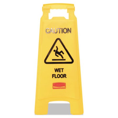 Picture of Caution Wet Floor Floor Sign, Plastic, 11 x 12 x 25, Bright YellowRCP-611277YW