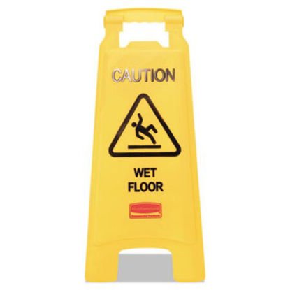 Picture of Caution Wet Floor Floor Sign, Plastic, 11 x 12 x 25, Bright YellowRCP-611277YW