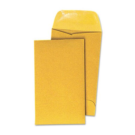 Picture of Kraft Coin Envelope, #3, Round Flap, Gummed Closure, 2.5 x 4.25, Light Brown Kraft, 500/BoxUNV-35301