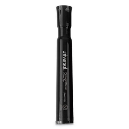Picture of Chisel Tip Permanent Marker, Broad Chisel Tip, Black, DozenUNV-07051