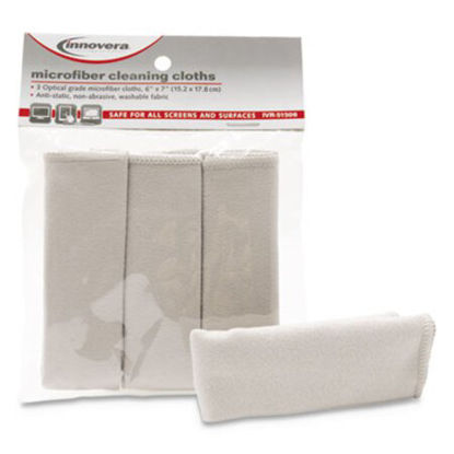Picture of Microfiber Cleaning Cloths, 6" x 7", Gray, 3/PackIVR-51506