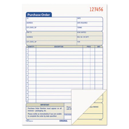 Picture of Purchase Order Book, 5 9/16 x 8 7/16, Two-Part Carbonless, 50 Sets/BookTOP-46140