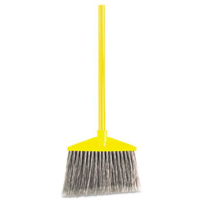 Picture of Angled Large Broom, Poly Bristles, 46 7/8" Metal Handle, Yellow/GrayRCP-637500GY