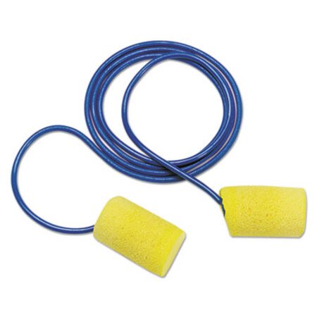 Picture of E·A·R Classic Earplugs, Corded, PVC Foam, Yellow, 200 PairsMMM-3111101