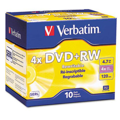 Picture of DVD+RW Discs, 4.7GB, 4x, w/Slim Jewel Cases, Pearl, 10/PackVER-94839