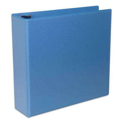 Picture of Deluxe Round Ring View Binder, 3 Rings, 3" Capacity, 11 x 8.5, Light BlueUNV-20753