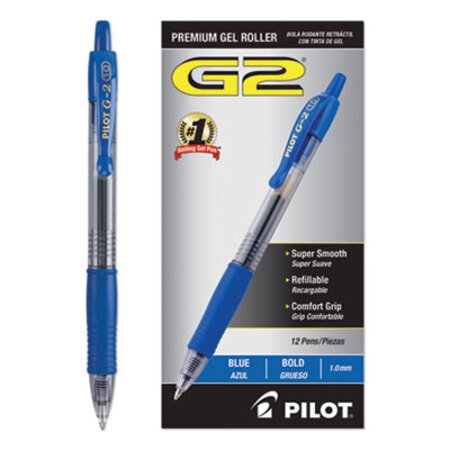 Picture of G2 Premium Gel Pen, Retractable, Bold 1 mm, Blue Ink, Smoke Barrel, DozenPIL-31257